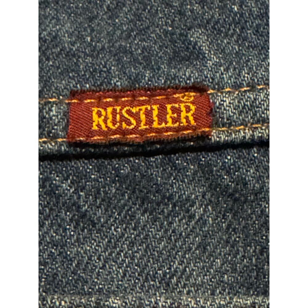 Vintage Y2K Rustler dark blue bootcut high waisted jeans waist 33X32 - Picture 13 of 15